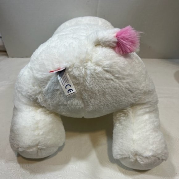 SOFT White Elephant Aurora Stuffed Toy Pink Heart Ribbon Plush 13" - Picture 6 of 9
